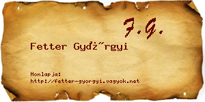 Fetter Györgyi névjegykártya