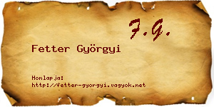 Fetter Györgyi névjegykártya